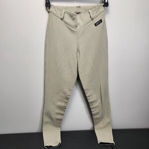 Kerrits Microcord Breech  Knee Patch Riding Tights Tan Equestrian Horse sz M